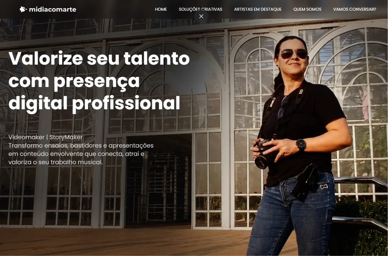 Landing page Mídia com Arte